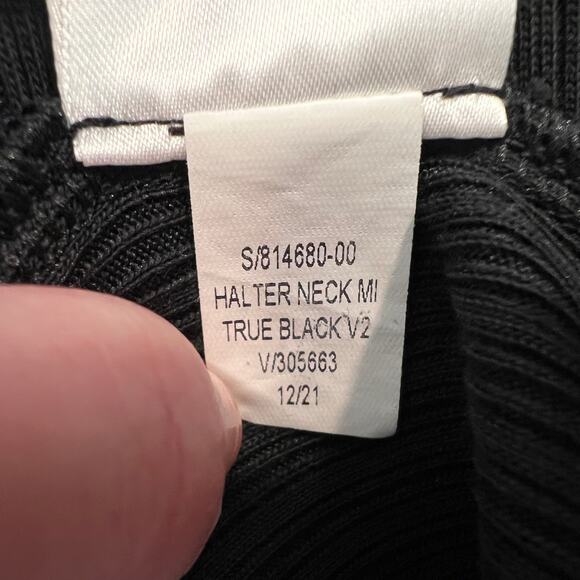 Gap Halter Midi Dress Black Ribbed Women's L NWOT - Picture 6 of 11